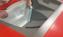 Careful Fiberglass Placement in Mold